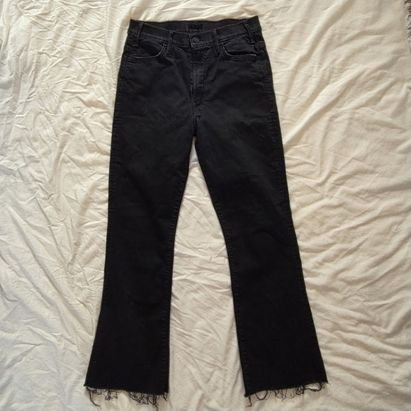 MOTHER The Hustler Ankle Fray Distressed Denim Jeans - Picture 1 of 12